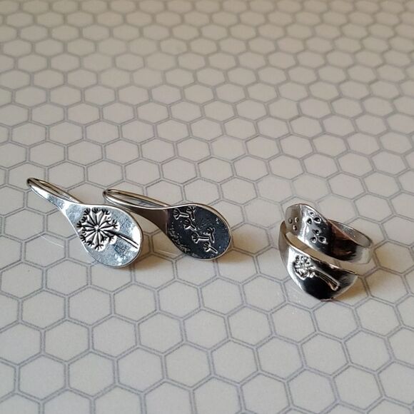 NEW Dandelion sterling silver wish flower ring - Picture 6 of 8